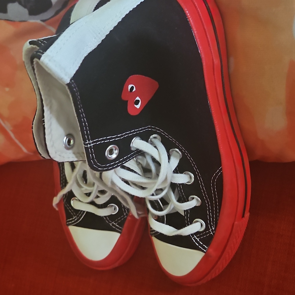 Converse  Chuck Taylor All Star Black Sneakers with Red Heart Accent